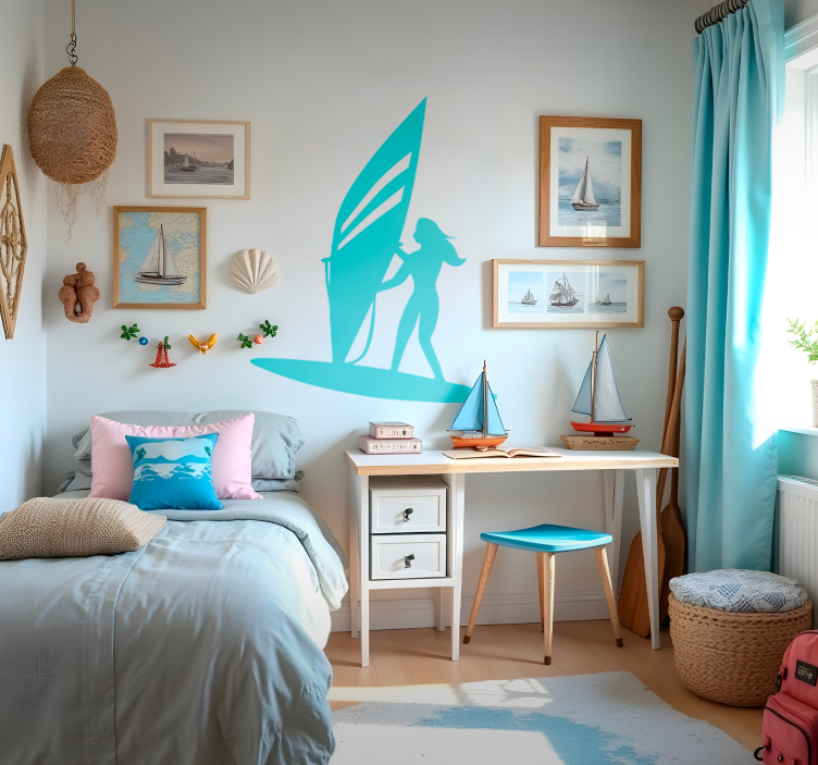 Yelkenci kız hayvan çıkartması - TenStickers