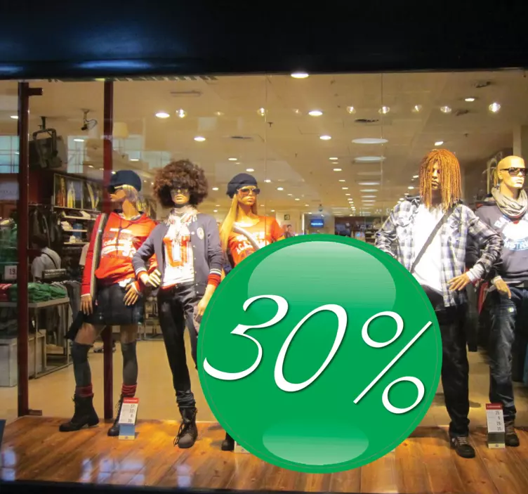 Yeşil top satış penceresi etiketi - TenStickers