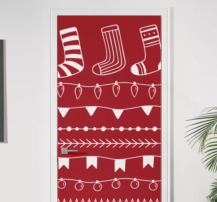 Yılbaşı süsleri nakış kapı çıkartması - TenStickers