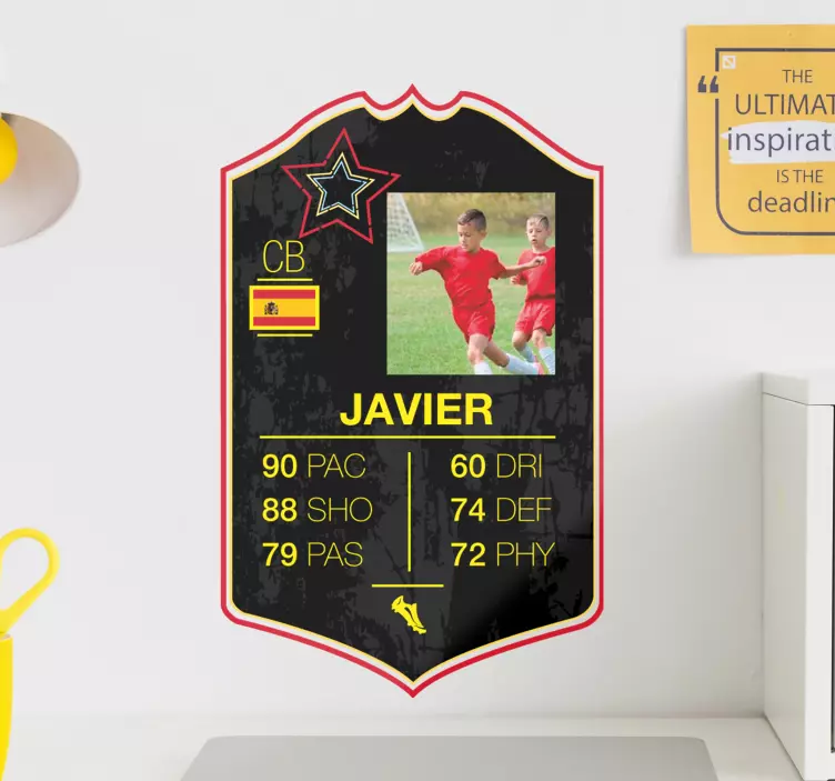 Yıldız kartı oyuncu futbol duvar sticker - TenStickers