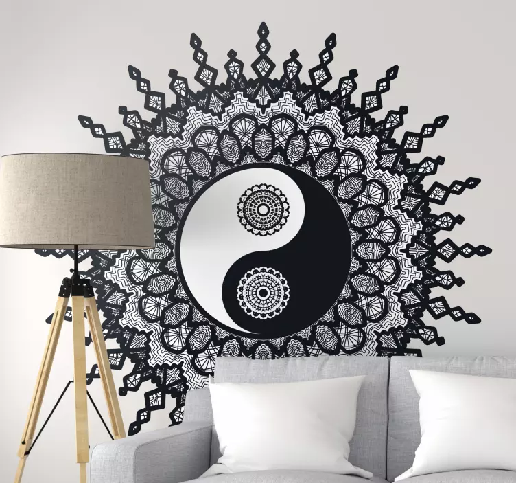Ying yang desenli duvar sticker - TenStickers