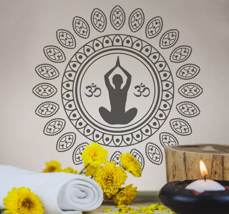 Yoga mandala duvar sticker - TenStickers