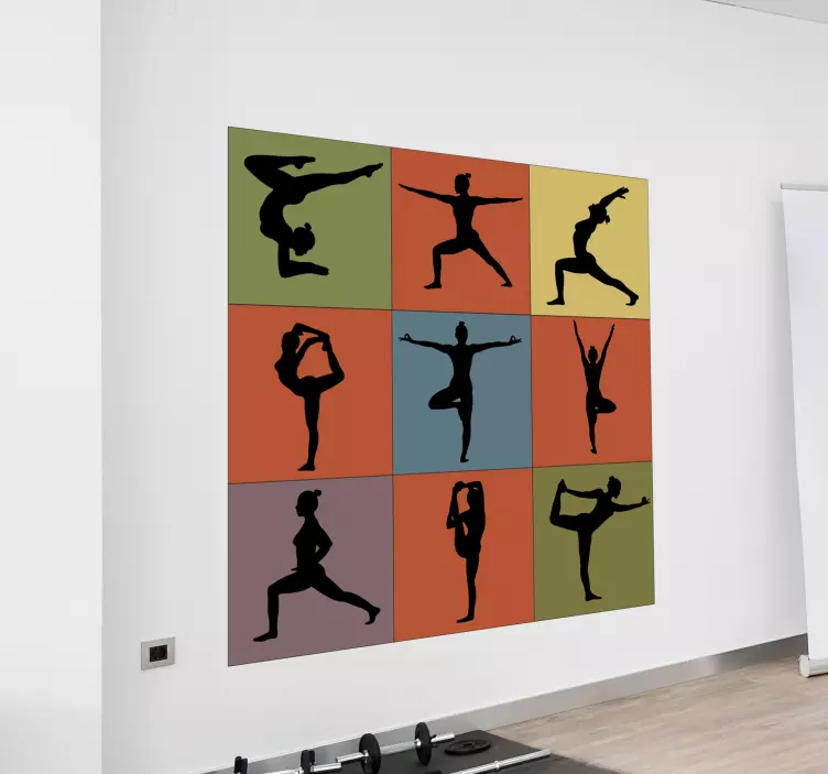 Yoga pozisyonları duvar vinil yapışkan - TenStickers