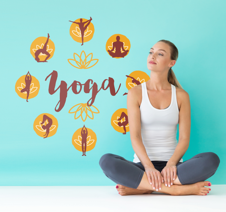 Yoga pozlar duvar sticker sanat - TenStickers