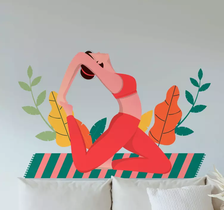 Yoga pozu çizimi hayvan çıkartması - TenStickers