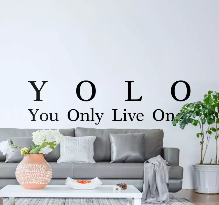 Yolo sadece bir kez yaşarsın metin duvar çıkartması - TenStickers