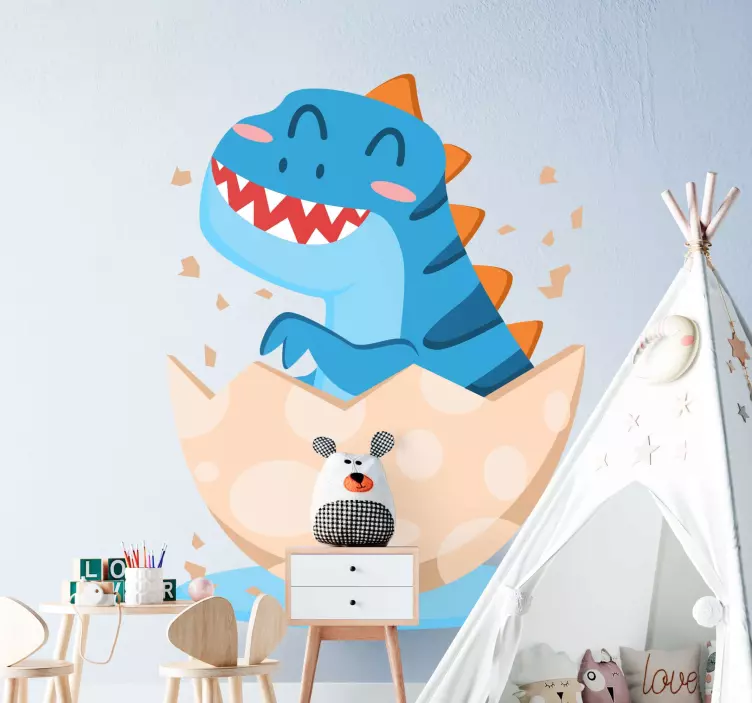 Yumurtadan çıkan bebek dinozor çıkartması - TenStickers