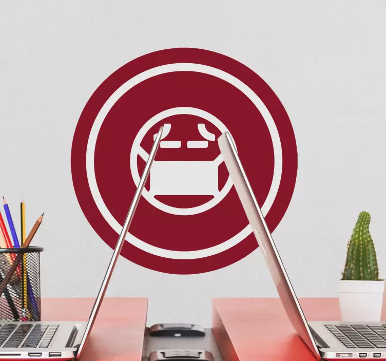 Yüz maskesi uyarı simgesi etiketi - TenStickers