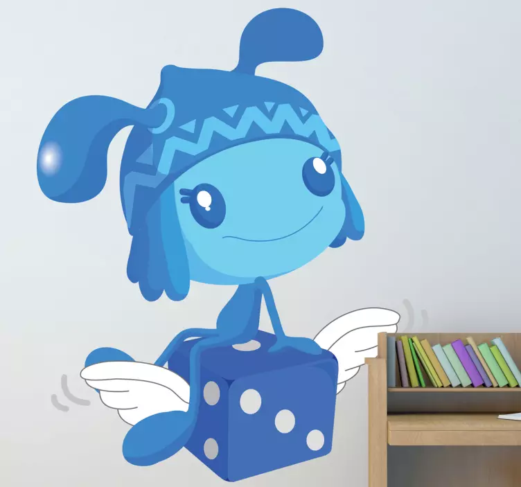 Zar ile mavi pixie çıkartması - TenStickers