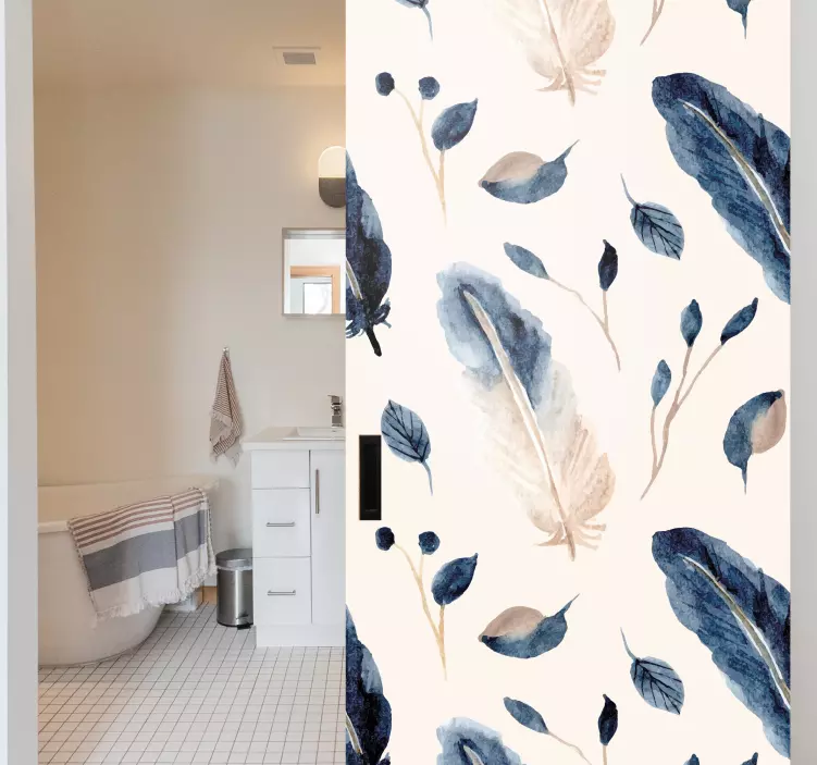 Zarif yaprak desenleri hayvan çıkartması - TenStickers