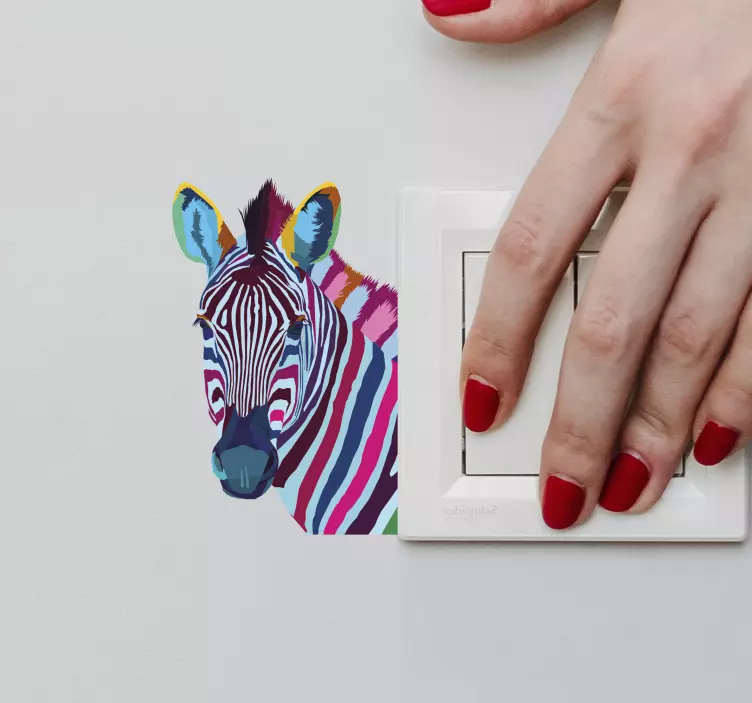 Zebra pop art ışık anahtarı çıkartması - TenStickers