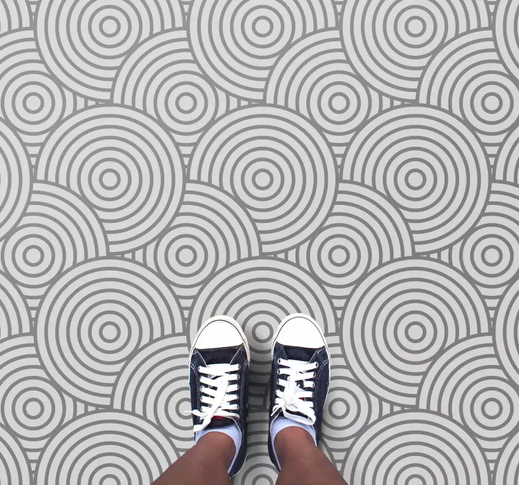 Modern gri daireler zemin stickerı - TenStickers