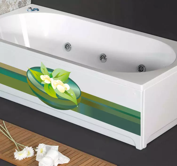 Zen çiçek banyo sticker - TenStickers