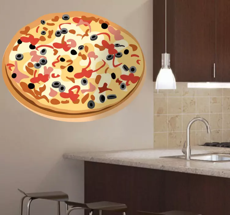 Zeytin eti pizza çıkartması - TenStickers