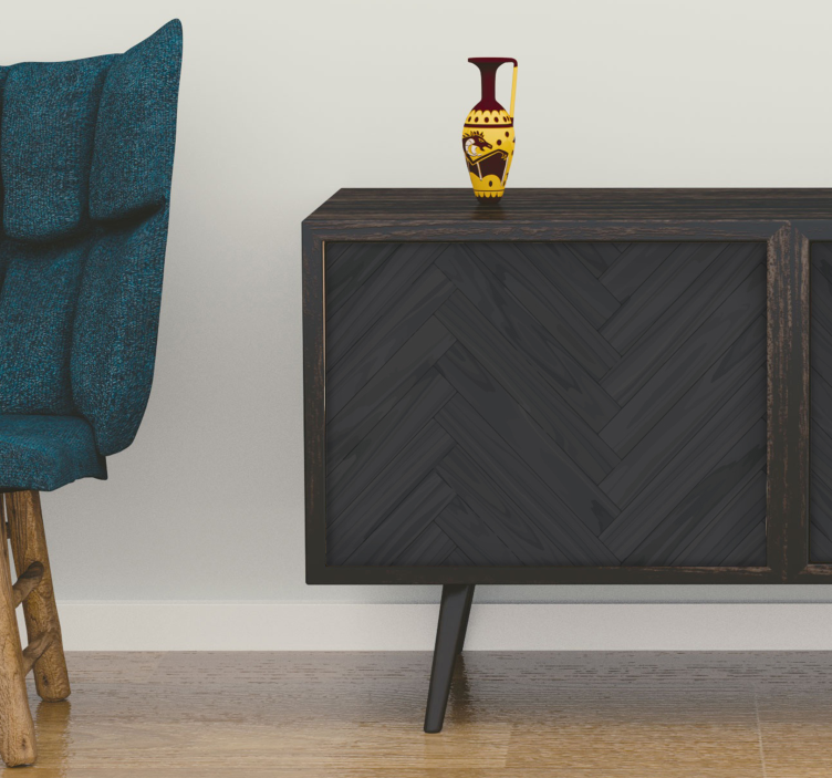 Zig zag ahşap doku mobilya çıkartması - TenStickers