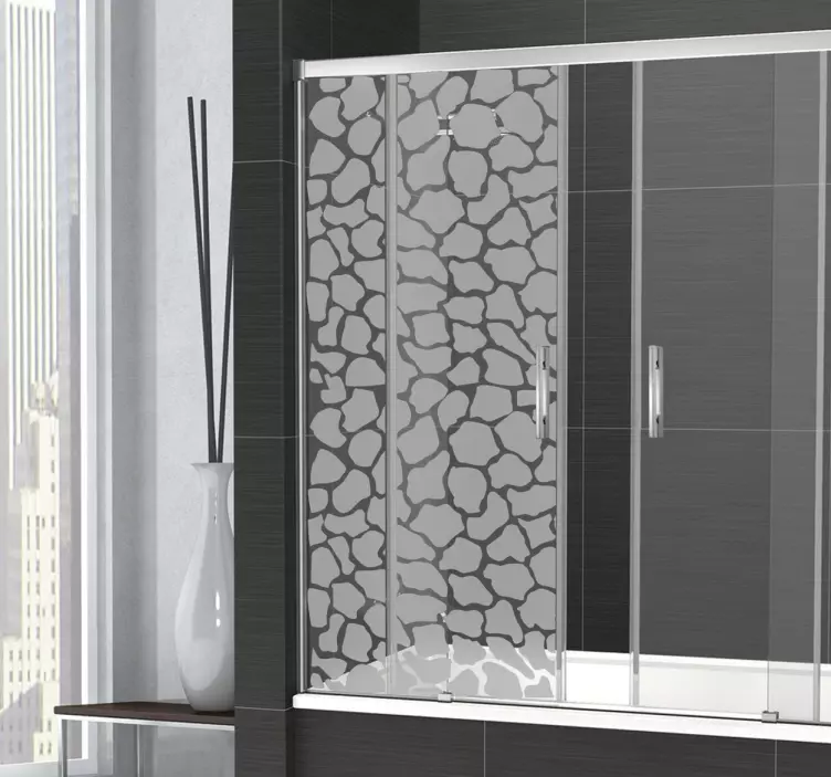 Zürafa desen duş etiket - TenStickers