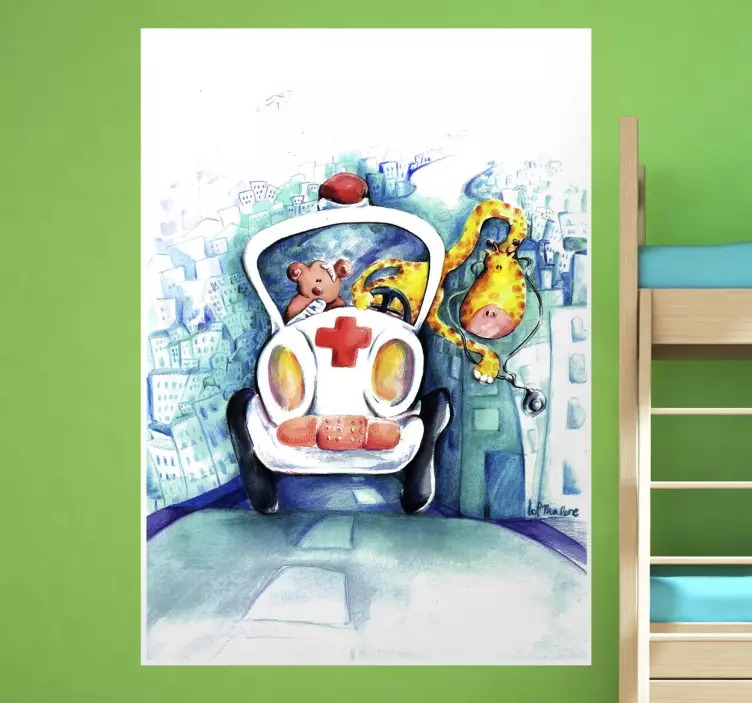 Zürafa ilk yardım duvar resmi - TenStickers