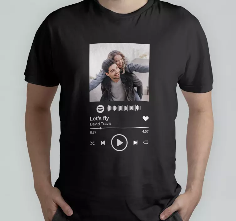 Metin ve görsel t-shirt ile spotify - TenStickers