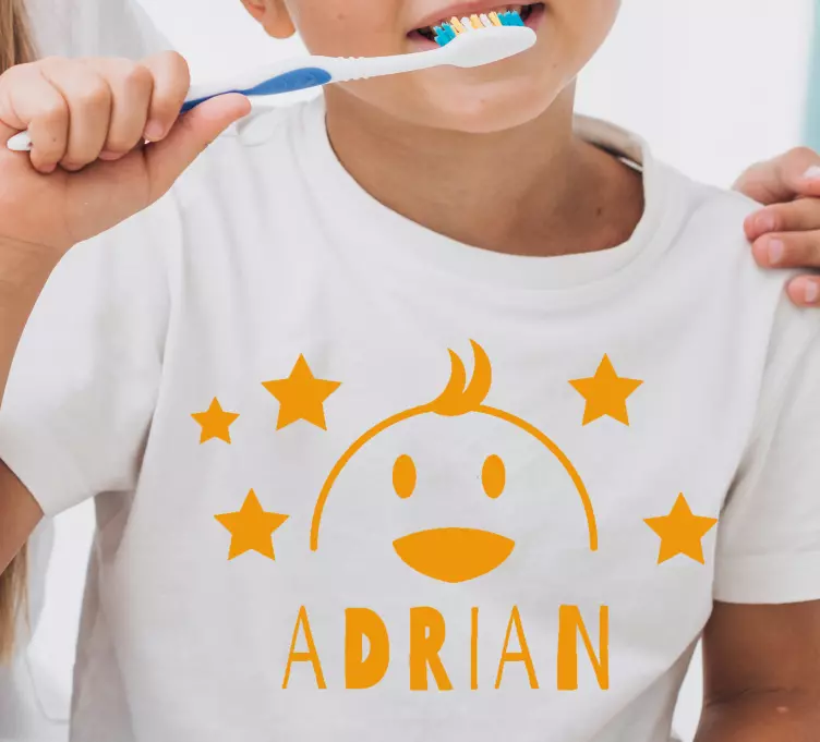 Adı ile civciv yüzü çocuk t-shirt - TenStickers