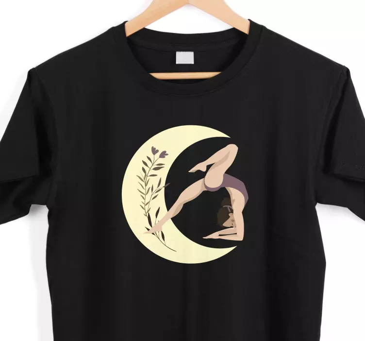 Ay özel t-shirt ile yoga poz illüstrasyon - TenStickers