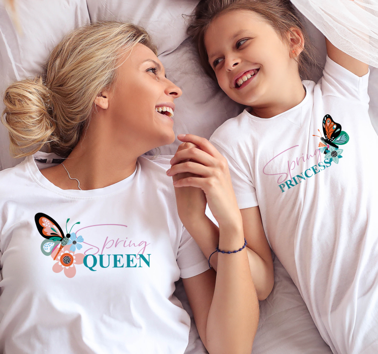 Bahar ve prenses anne ve kızı t-shirt - TenStickers