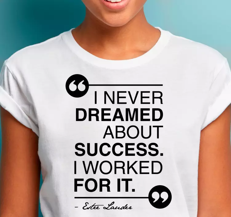 Başarı için çalışmak özel tişört - TenStickers