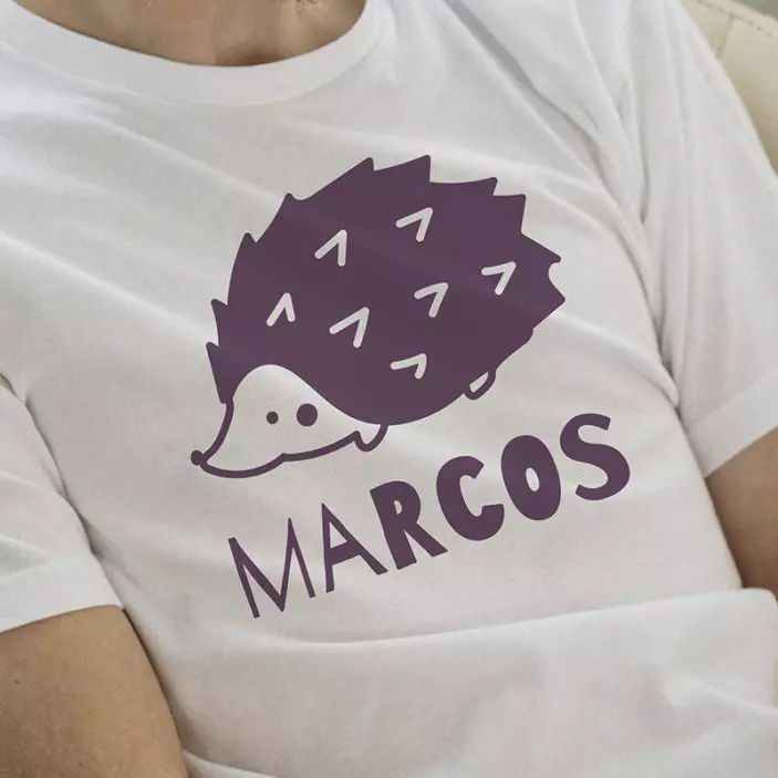 Basit kirpi tasarım t-shirt - TenStickers