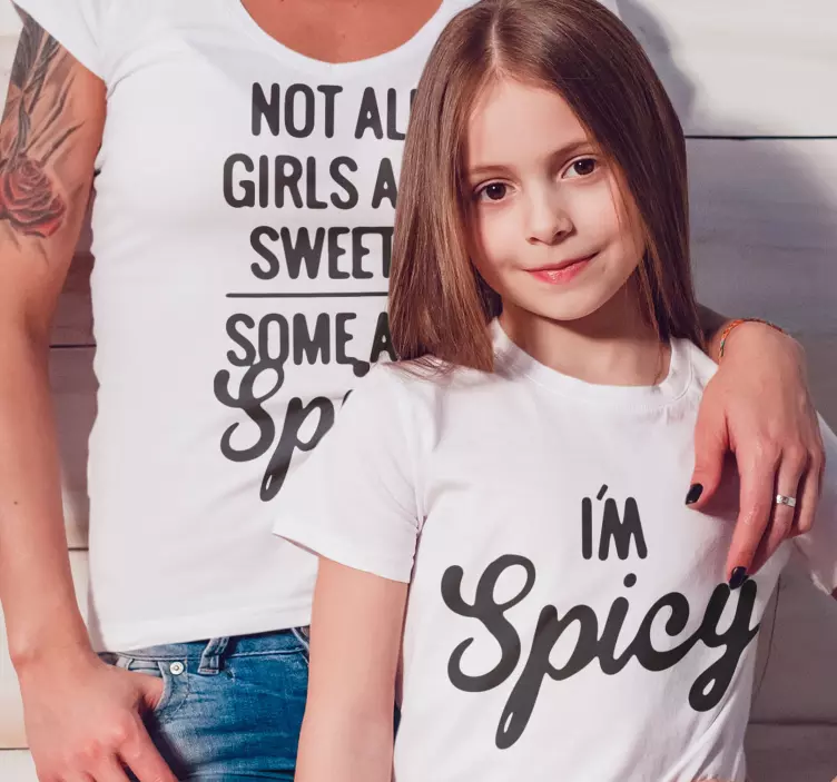 Bütün kızlar tatlı değildir anne kızı gömlek - TenStickers