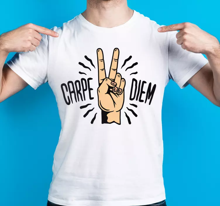 Carpe diem barış eli özel tişört - TenStickers