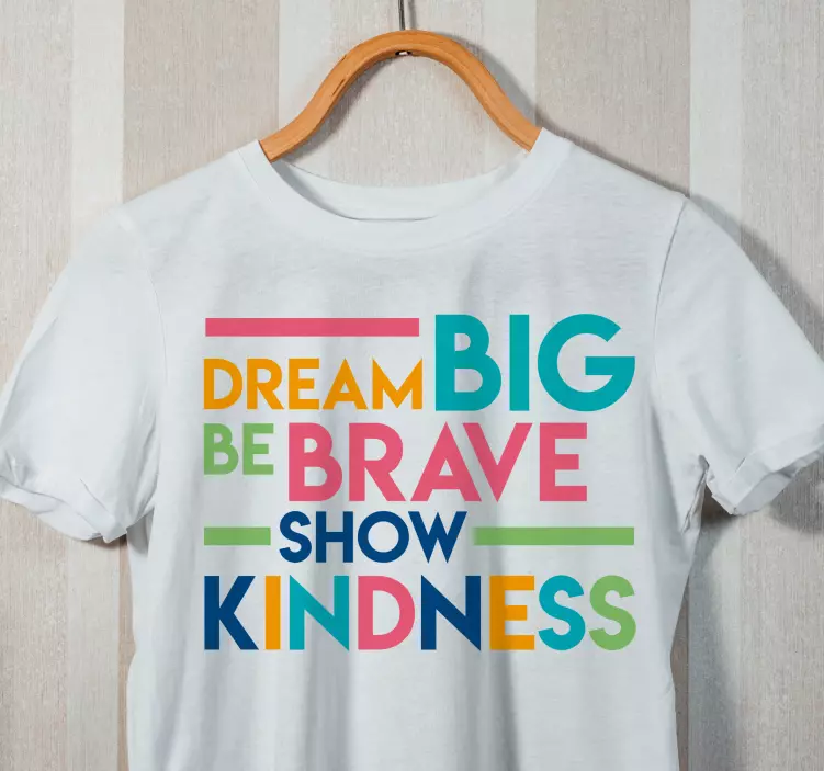 çok renkli motivasyonel alıntı özel tişört - TenStickers