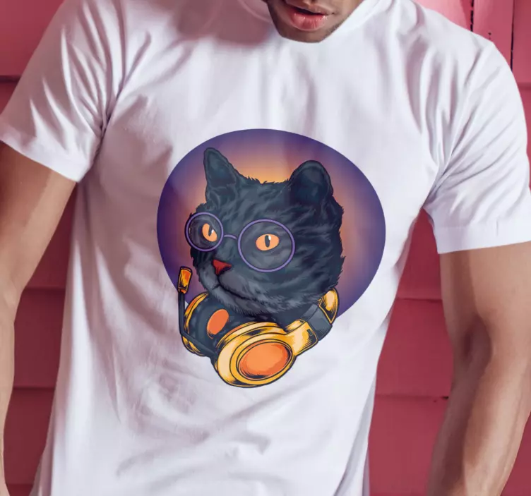 Daire özel t-shirt ile kedi çizgi film - TenStickers