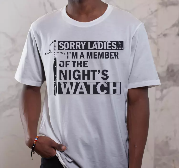 Gece nöbeti üyesi özel tişört - TenStickers