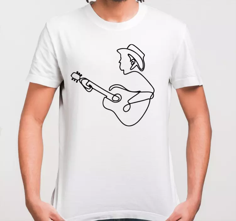 Gitarist sevimli minimalist tasarım özel tişört - TenStickers