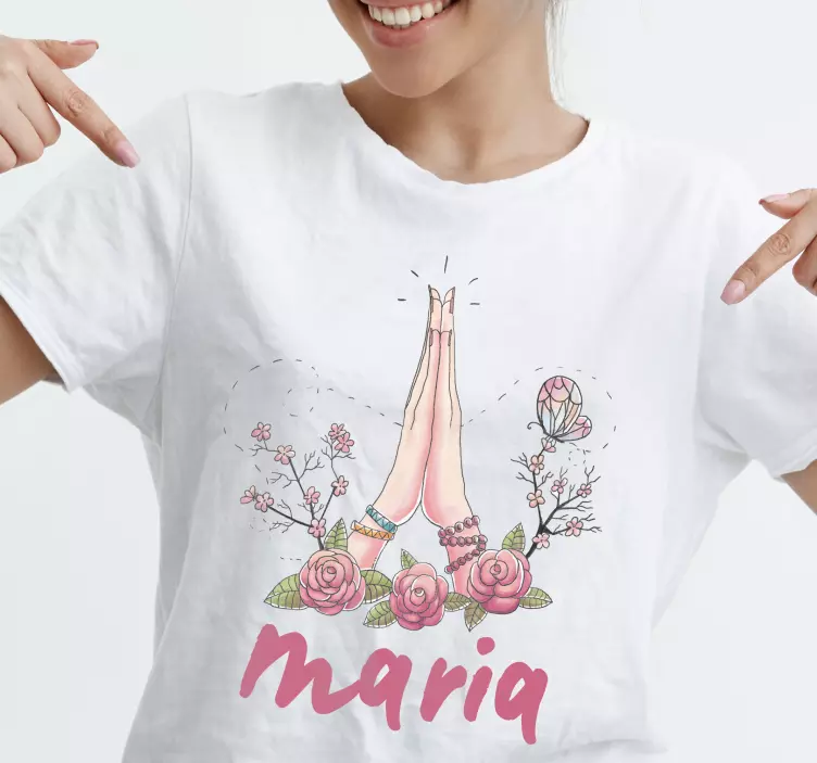Gül mandala adı ile özel t-shirt - TenStickers