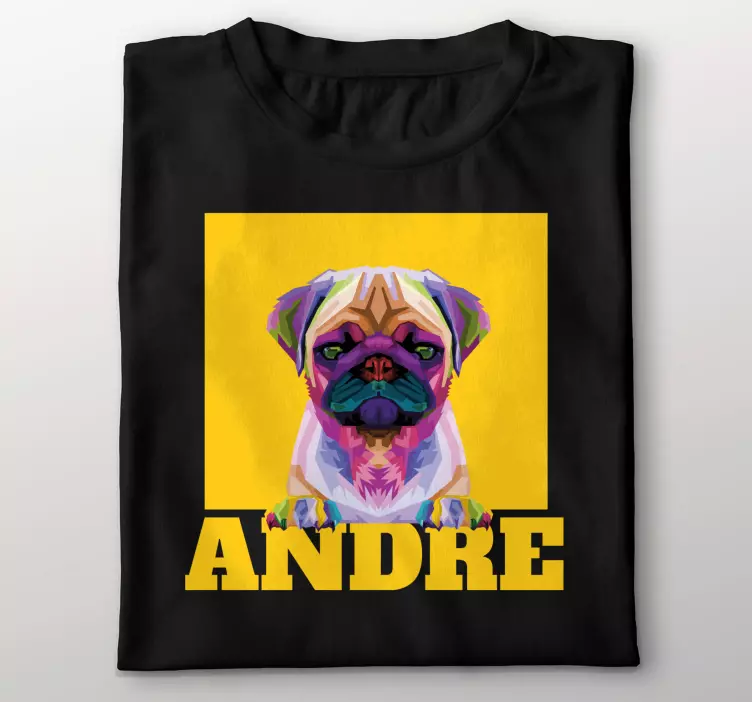 Isim ile geometrik-hayvanlar sevimli köpek t-shirtleri - TenStickers