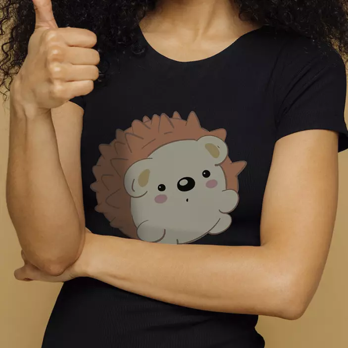 Kirpi desenli t-shirt - TenStickers