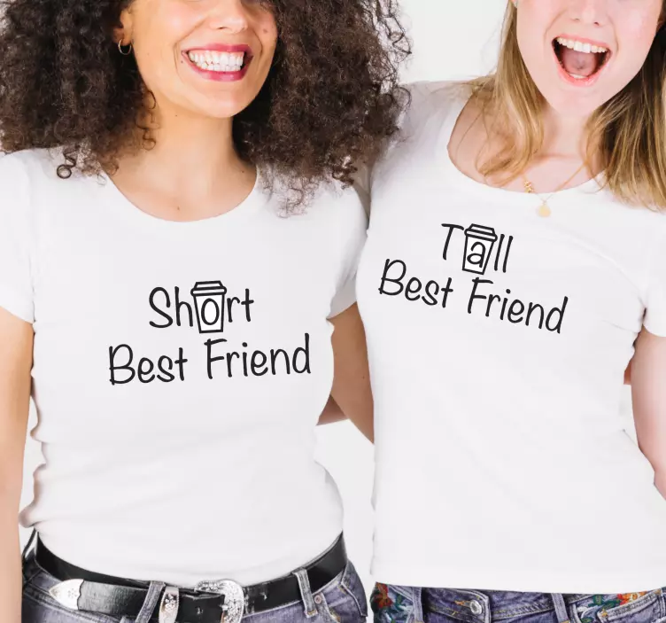Kısa ve uzun en iyi arkadaş özel tişört - TenStickers