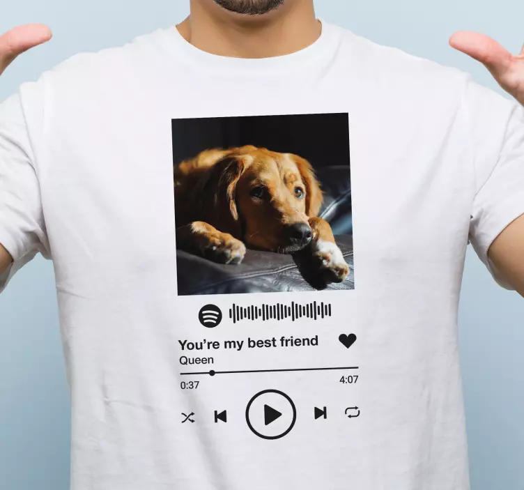 Metin ve görsel t-shirt ile spotify - TenStickers