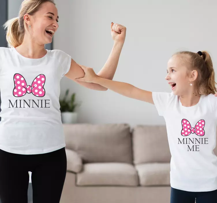 Minnie ve minnie bana anne kızı gömlek - TenStickers