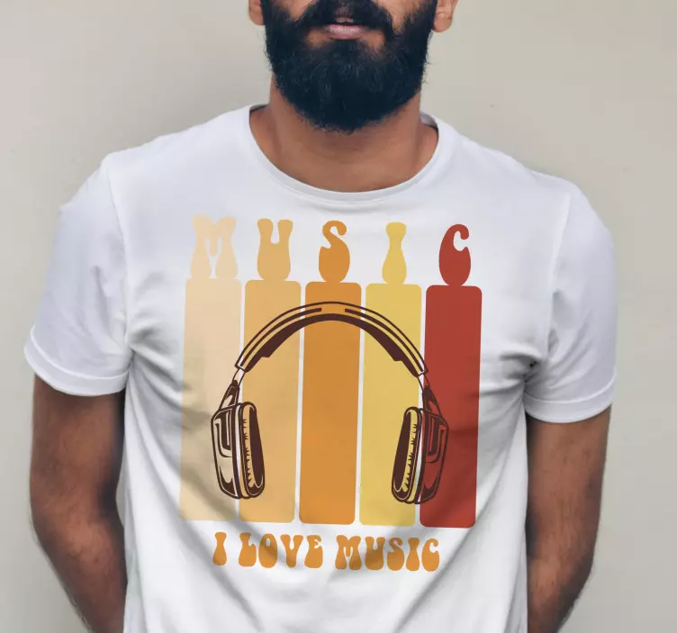 Müzik retro tasarım çocuk t-shirt seviyorum - TenStickers