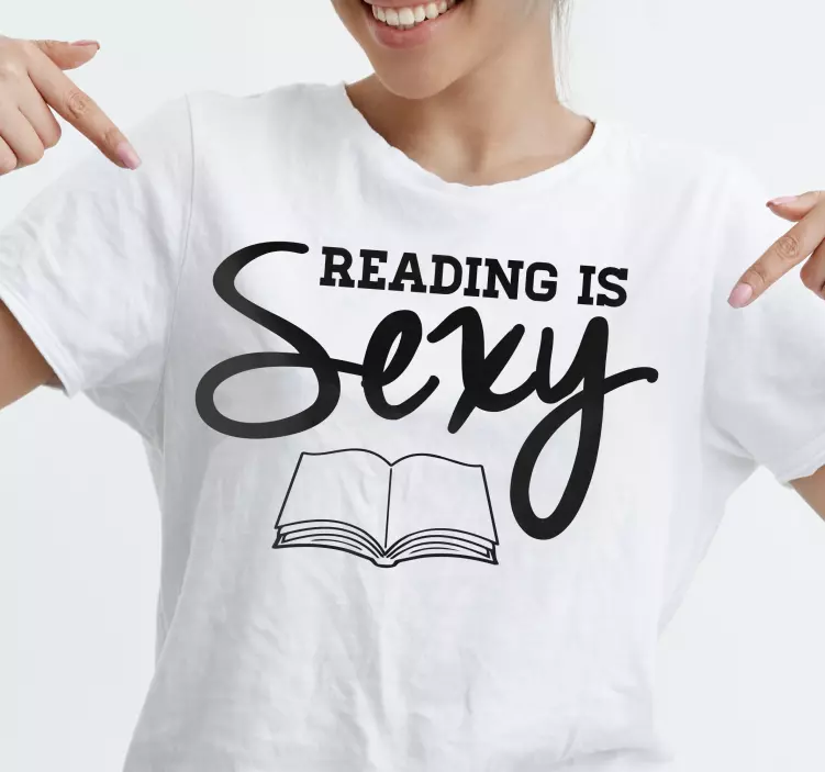 Okuma seksi metin özel tişört - TenStickers