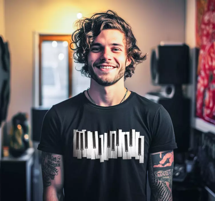 Piano tuşlukPiano Tuşluğu tişort - TenStickers