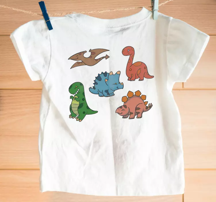 Renkli bebek dinozorlar çocuk tişörtü - TenStickers