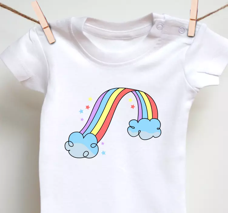 Sanat gökkuşağı soyut arka plan bebek gömleği - TenStickers