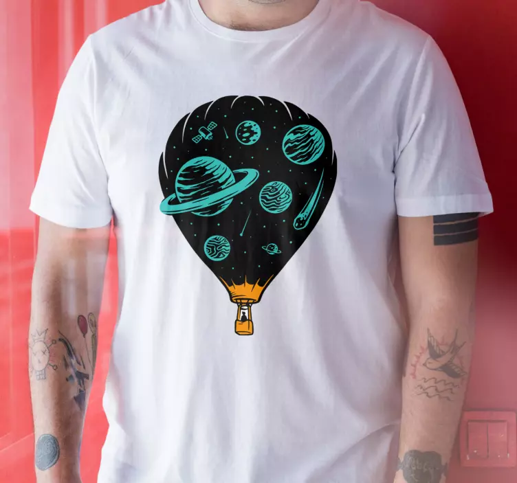 Uzay yolculuğu illüstrasyonu özel tişört - TenStickers