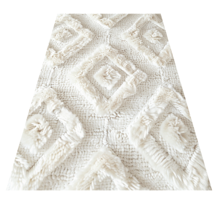 Elmas desen beyaz pvc halı - TenStickers