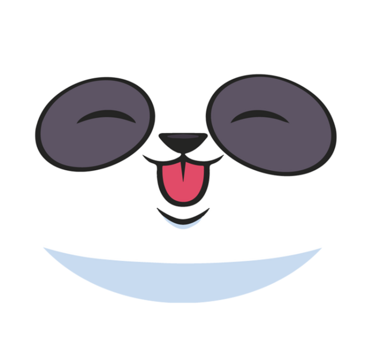 Panda yüzü beyaz pvc halı - TenStickers