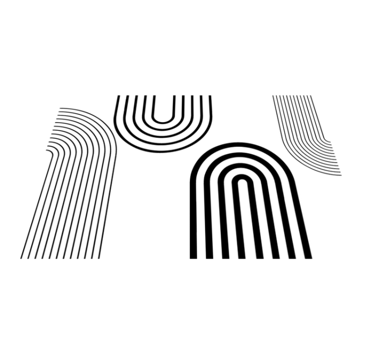 Ince minimalist siyah yaylar beyaz pvc halı - TenStickers