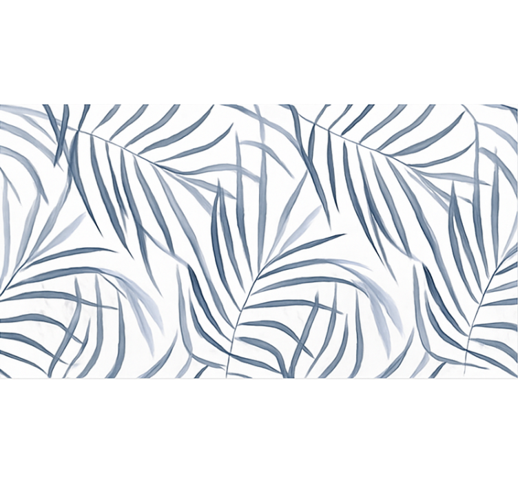 Ince yaprak tasarımı mavi pvc halı - TenStickers