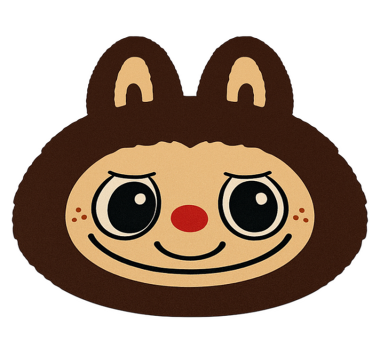 Kahverengi labubu tasarımı pvc halı - TenStickers